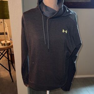 Under Armour Men's Charcoal Hoodie with Yellow Logo